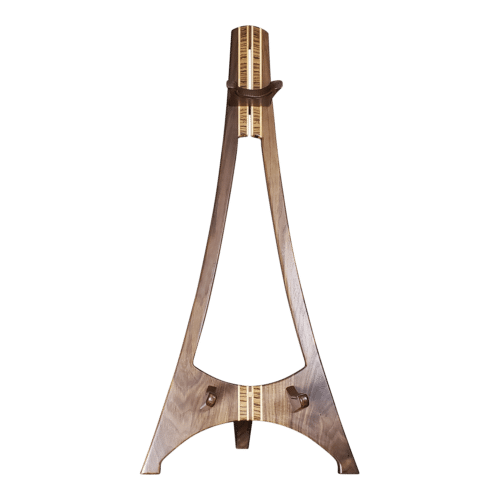 Verona - Natural Wood Electric Guitar Stand - Walnut Maple Zebrawood - EG-300 - Front